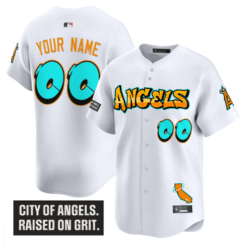 Alternative view of Custom Los Angeles Angels Jersey Graffiti Halo Drop Edition Stitched Baseball