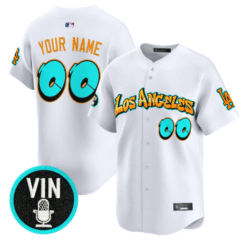 Alternative view of Custom Los Angeles Dodgers Jersey Graffiti Street Style Edition Stitched Baseball