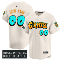 Alternative view of Custom San Francisco Giants Jersey Graffiti Fog City Drop Stitched Baseball