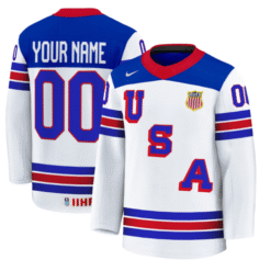 Alternative view of Custom USA Hockey Jersey Name and Number 2025 Premium All Stitched