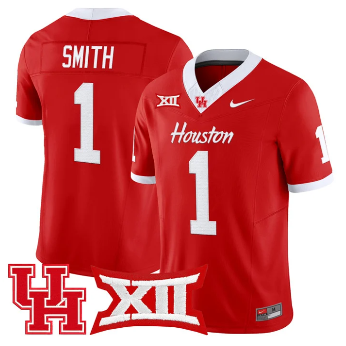 Donovan Smith Jersey #1 Houston Cougars 2025 Vapor Limited Light Stitched Football - Image 3