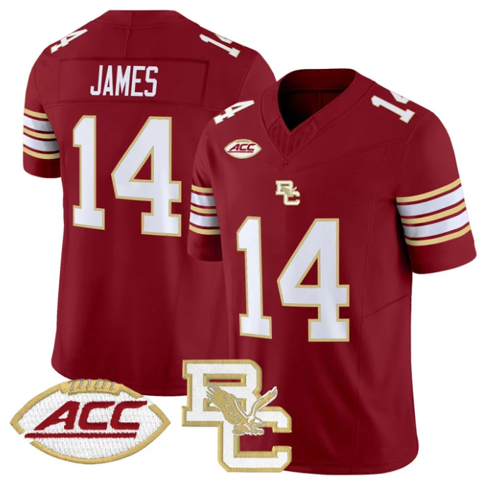 Grayson James Jersey #14 Boston College Eagles 2025 Vapor Stitched Football
