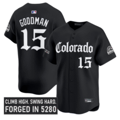 Hunter Goodman Jersey #15 Colorado Rockies Gothic Mile High Shadows Stitched Baseball