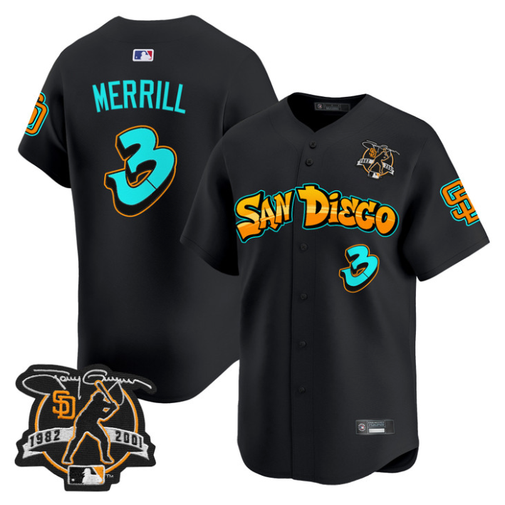 Jackson Merrill Jersey #3 San Diego Padres Graffiti Barrio Edition Stitched Baseball