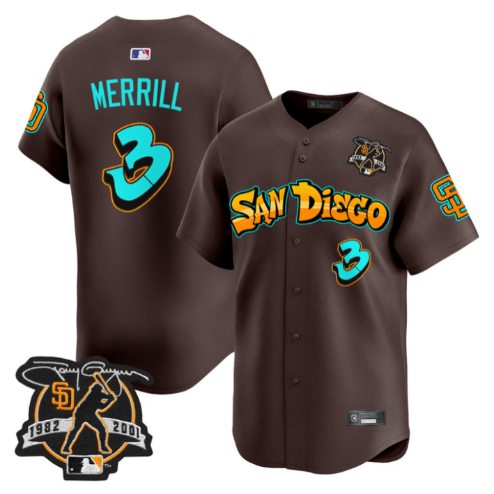 Jackson Merrill Jersey #3 San Diego Padres Graffiti Barrio Edition Stitched Baseball - Image 4
