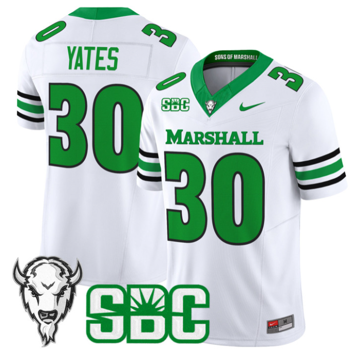 Jaden Yates Jersey #30 Marshall Thundering Herd 2025 Stitched Football - Image 2
