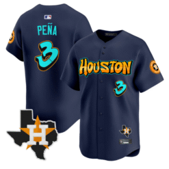 Alternative view of Jeremy Pena Jersey #3 Houston Astros Graffiti H-Town Edition Stitched Baseball