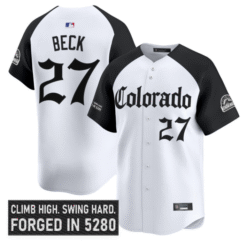 Alternative view of Jordan Beck Jersey #27 Colorado Rockies Gothic Mile High Shadows Edition Stitched Baseball