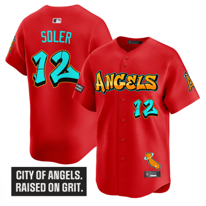 Jorge Soler Jersey #12 Los Angeles Angels Graffiti Halo Drop Edition Stitched Baseball - Image 2