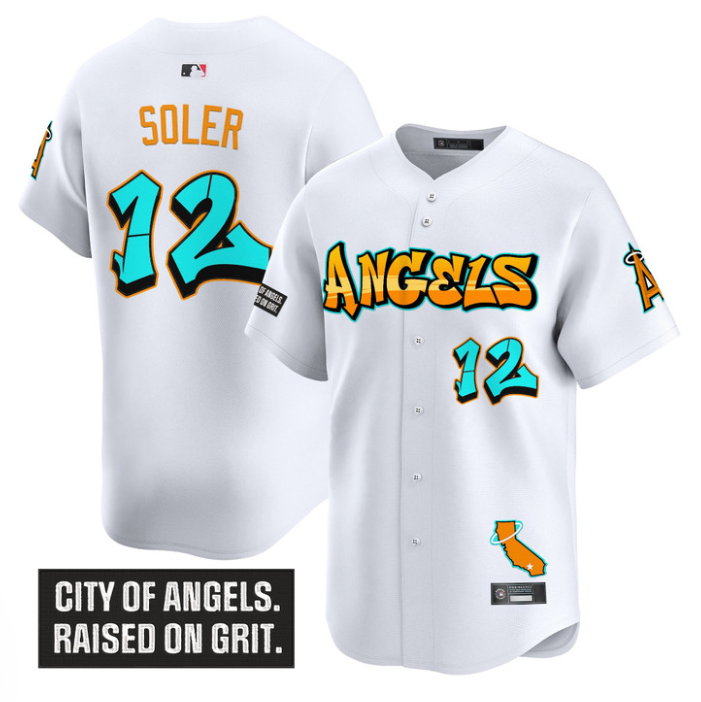 Jorge Soler Jersey #12 Los Angeles Angels Graffiti Halo Drop Edition Stitched Baseball - Image 3