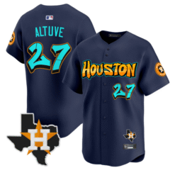 Alternative view of José Altuve Jersey #27 Houston Astros Graffiti H-Town Edition Stitched Baseball