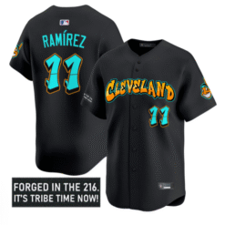 José Ramírez Jersey #11 Cleveland Indians Graffiti 216 Ink Edition Stitched Baseball