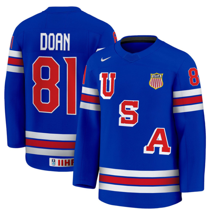 Josh Doan Jersey #81 USA Hockey 2025 Premium Away All Stitched
