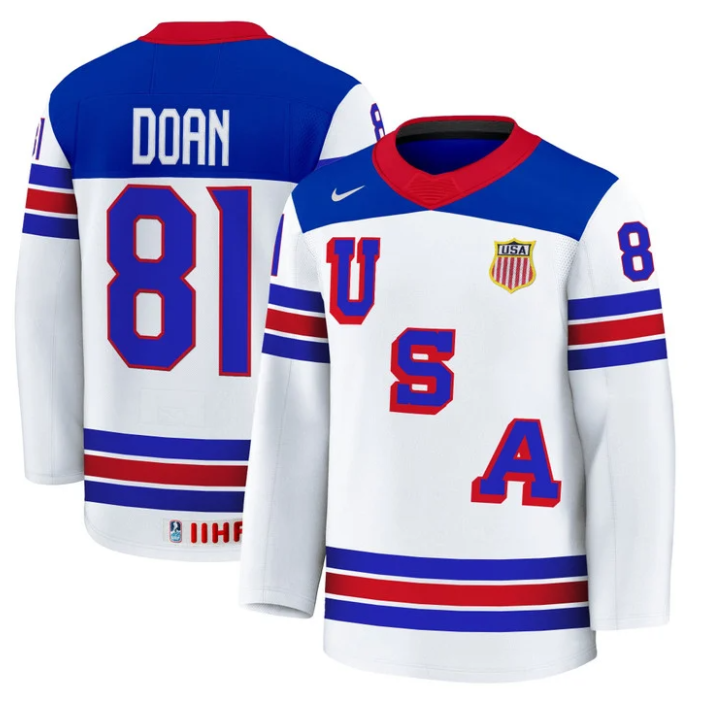 Josh Doan Jersey #81 USA Hockey 2025 Premium Away All Stitched - Image 2