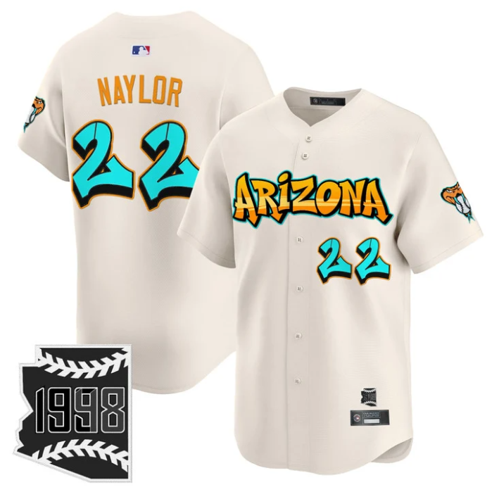 Josh Naylor Jersey #22 Arizona Diamondbacks Graffiti Desert Ink Edition Stitched Baseball - Image 2
