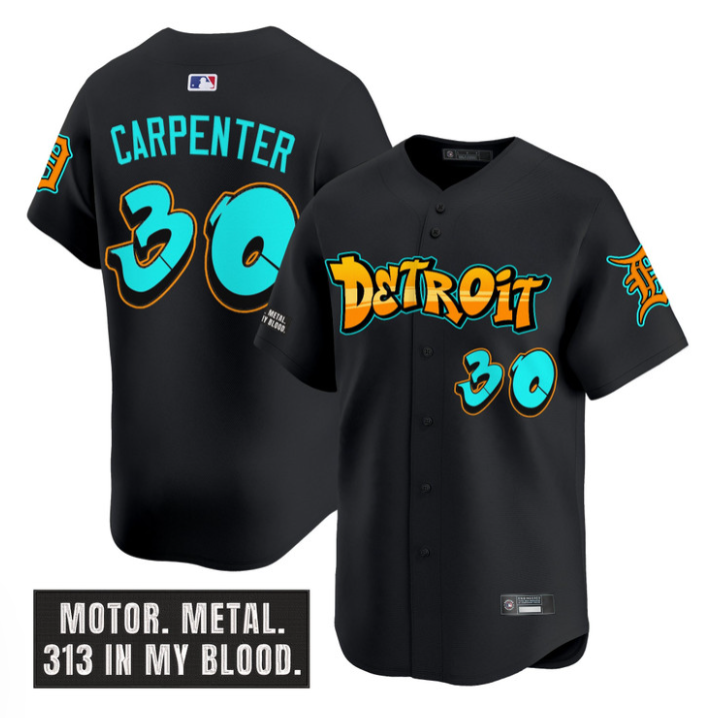Kerry Carpenter Jersey #30 Detroit Tigers Graffiti Motor City Edition Stitched Baseball