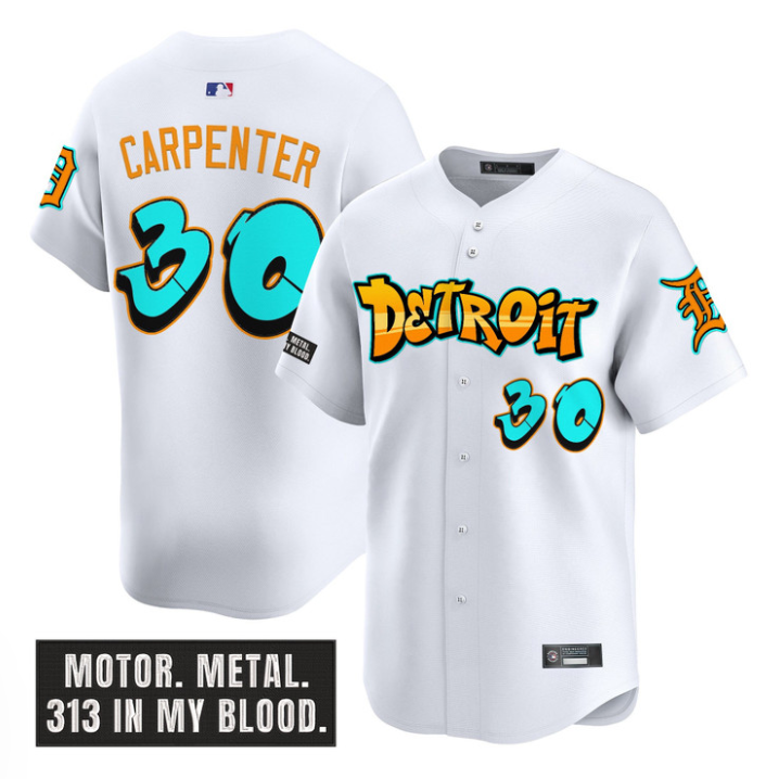 Kerry Carpenter Jersey #30 Detroit Tigers Graffiti Motor City Edition Stitched Baseball - Image 2