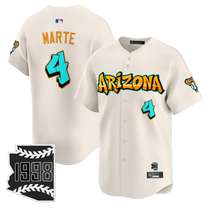 Ketel Marte Jersey #4 Arizona Diamondbacks Graffiti Desert Ink Edition Stitched Baseball - Image 2