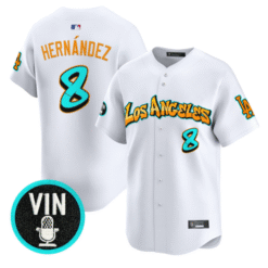 Alternative view of Kike Hernandez Jersey #8 Los Angeles Dodgers Graffiti Street Style Stitched Baseball