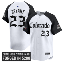 Alternative view of Kris Bryant Jersey #23 Colorado Rockies Gothic Mile High Shadows Edition Stitched Baseball
