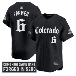 Kyle Farmer Jersey #6 Colorado Rockies Gothic Mile High Shadows Edition Stitched Baseball