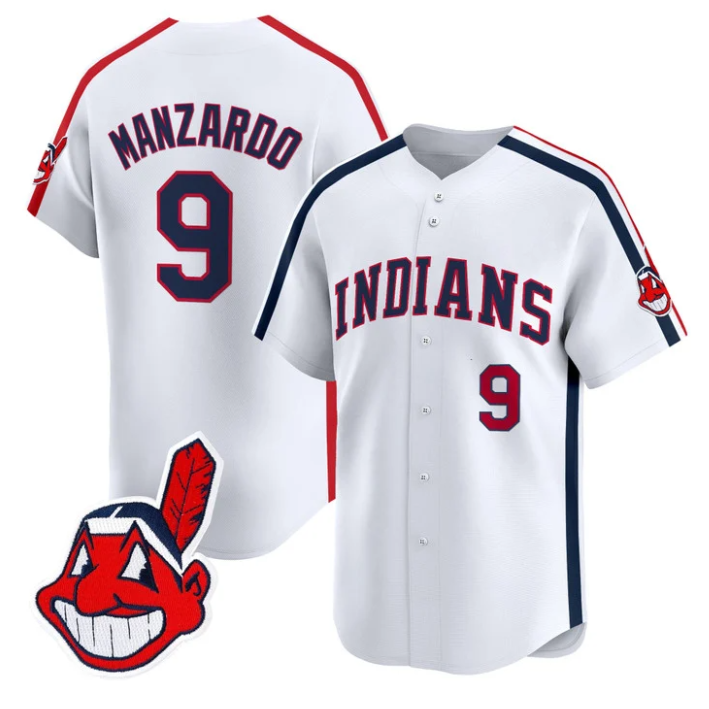Kyle Manzardo Jersey #9 Cleveland Indians Ricky Wild Thing Vaughn Stitched Baseball - Image 3