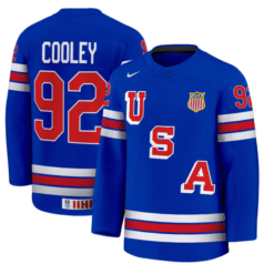 Logan Cooley Jersey #92 USA Hockey 2025 Premium Away All Stitched