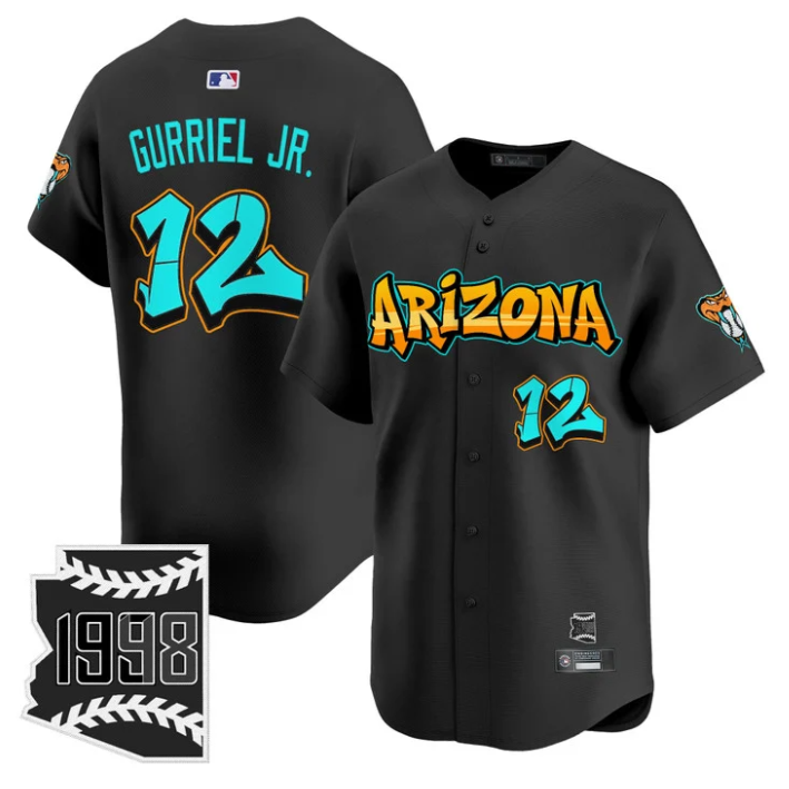 Lourdes Gurriel Jr Jersey #12 Arizona Diamondbacks Graffiti Desert Ink Stitched Baseball