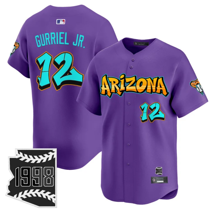 Lourdes Gurriel Jr Jersey #12 Arizona Diamondbacks Graffiti Desert Ink Stitched Baseball - Image 2