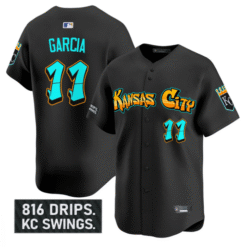 Maikel Garcia Jersey #11 Kansas City Royals Graffiti Crown Drop Stitched Baseball