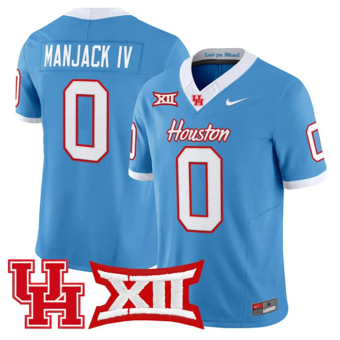 Manjack IV Jersey #0 Houston Cougars 2025 Vapor Limited Light Stitched Football