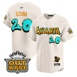 Alternative view of Marcell Ozuna Jersey #20 Atlanta Braves Graffiti A-Town Edition Stitched Baseball