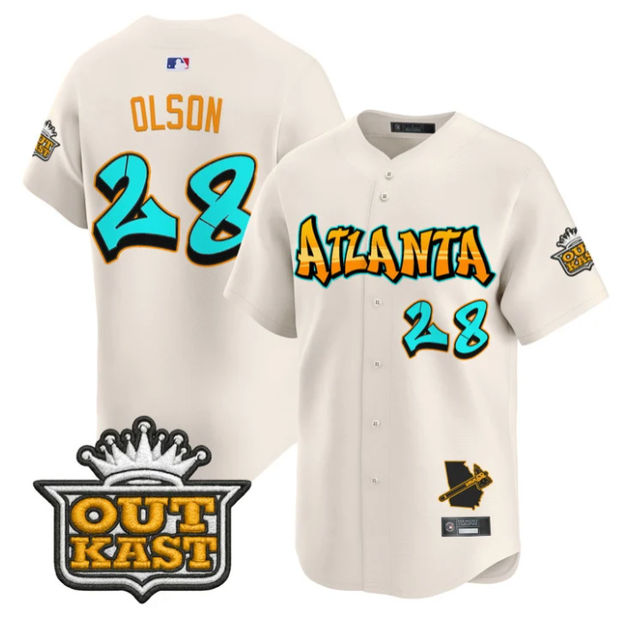 Matt Olson Jersey #28 Atlanta Braves Graffiti A-Town Edition Stitched Baseball - Image 2