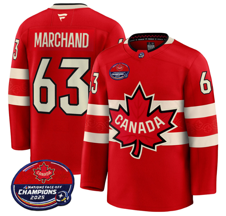Brad Marchand Jersey #63 Canada 4 Nations Face-Off 2025 Champions V2 Stitched Hockey - Image 3
