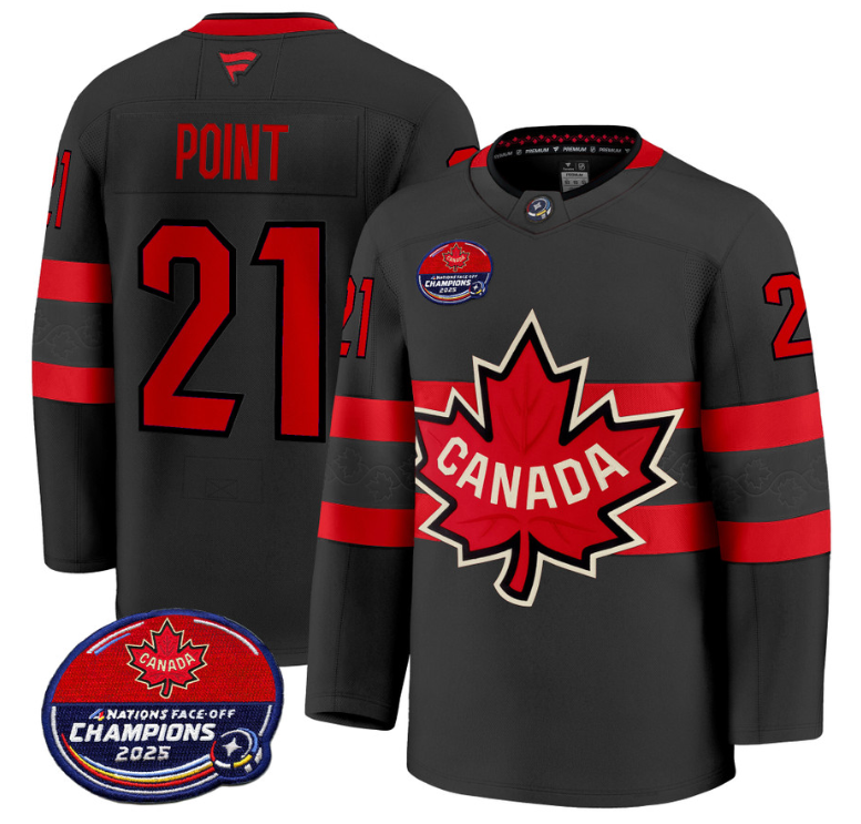 Brayden Point Jersey #21 Canada 4 Nations Face-Off 2025 Champions V2 Stitched Hockey