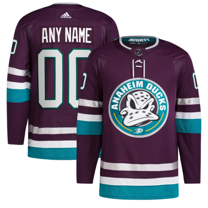 Custom Anaheim Ducks Jersey Name Number 30th Anniversary Primegreen All Stitched Hockey