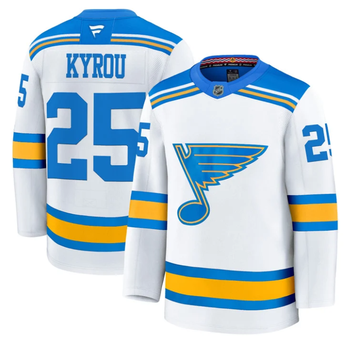 Jordan Kyrou Jersey #25 St. Louis Blues 2025-26 Premium All Stitched Hockey - Image 2