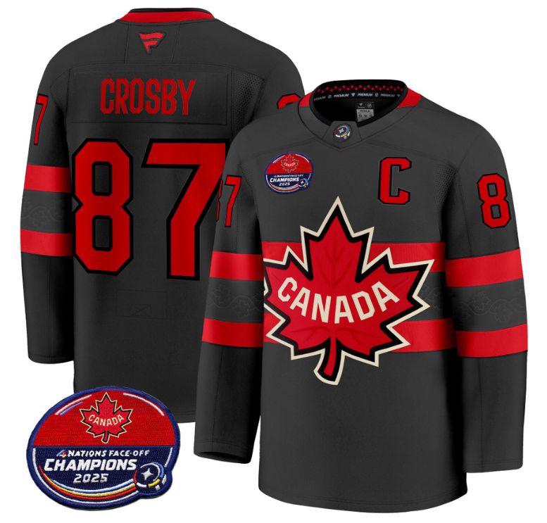 Sidney Crosby Jersey #87 Canada 4 Nations Face-Off 2025 Champions V2 Stitched Hockey