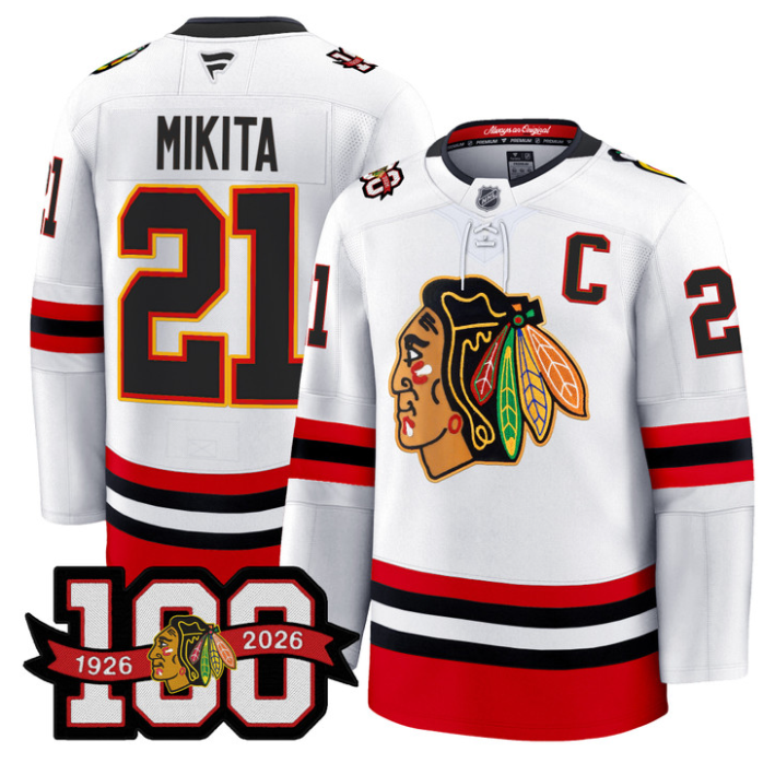 Stan Mikita Jersey #21 Chicago Blackhawks 100th Anniversary All Stitched Hockey - Image 3