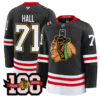 Taylor Hall Jersey #71 Chicago Blackhawks 100th Anniversary All Stitched Hockey