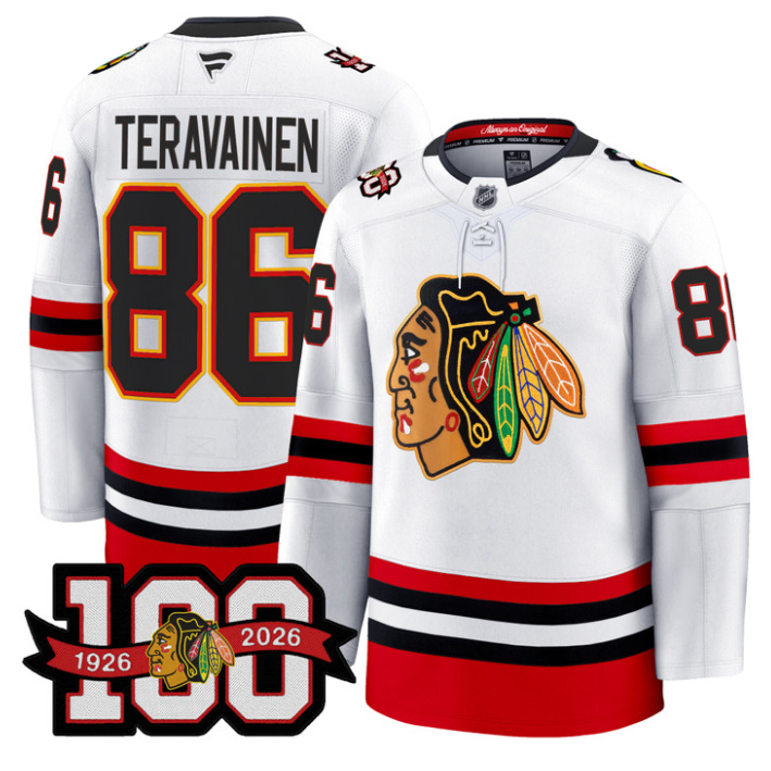 Teuvo Teravainen Jersey #86 Chicago Blackhawks 100th Anniversary All Stitched Hockey - Image 2