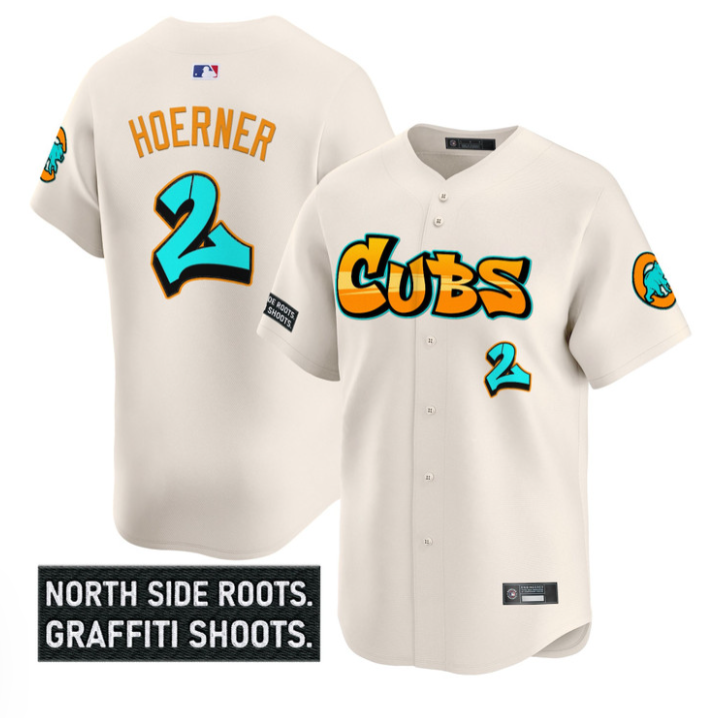 Nico Hoerner Jersey #2 Chicago Cubs Graffiti North Side Edition Stitched Baseball - Image 4