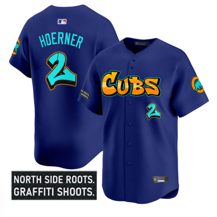 Nico Hoerner Jersey #2 Chicago Cubs Graffiti North Side Edition Stitched Baseball - Image 3