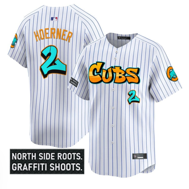 Nico Hoerner Jersey #2 Chicago Cubs Graffiti North Side Edition Stitched Baseball - Image 2