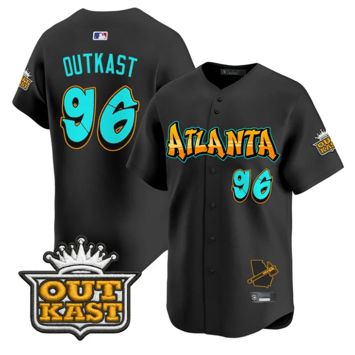 OutKast Jersey #96 Atlanta Braves Graffiti A-Town Edition Stitched Baseball