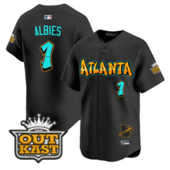 Ozzie Albies Jersey #1 Atlanta Braves Graffiti A-Town Edition Stitched Baseball
