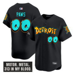 Paws Jersey #00 Detroit Tigers Graffiti Motor City Edition Stitched Baseball