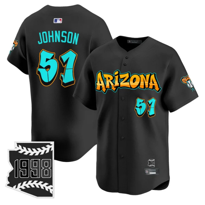 Randy Johnson Jersey #51 Arizona Diamondbacks Graffiti Desert Ink Edition Stitched Baseball