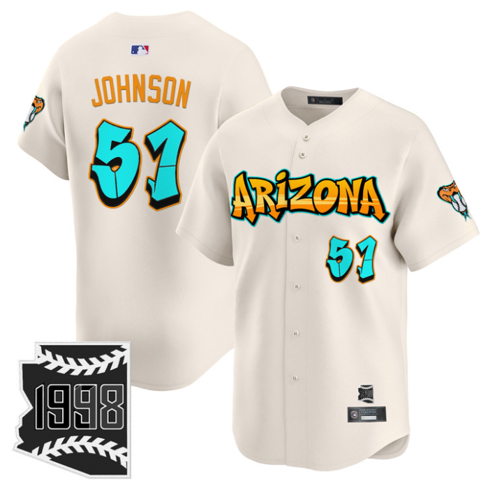 Randy Johnson Jersey #51 Arizona Diamondbacks Graffiti Desert Ink Edition Stitched Baseball - Image 3