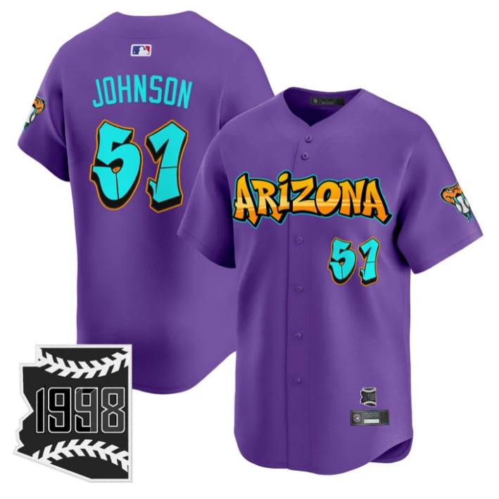 Randy Johnson Jersey #51 Arizona Diamondbacks Graffiti Desert Ink Edition Stitched Baseball - Image 2